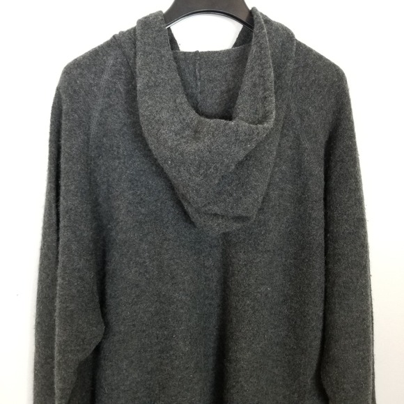 Bachrach Women 100% Wool Zip Up Hooded Cardigan Sweater Sz L Gray Pockets - Picture 5 of 7